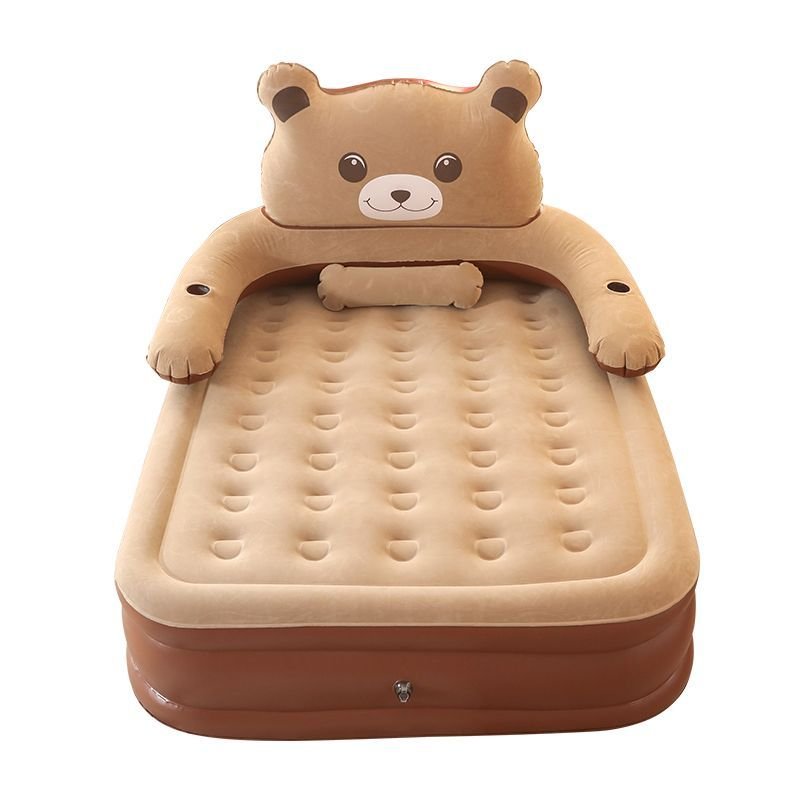 Xiao Su-Yan-Ya Inflated Bed with a pair of people laying a man-portable and thicker air mattress outside the house