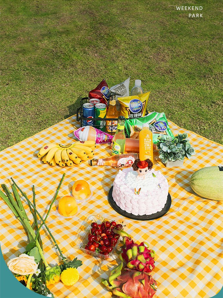 Outdoor picnic pads with thick camping and spring picnics equipped with water-protected tarp courtesies