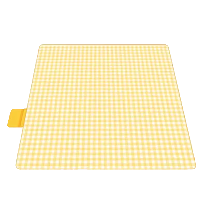 A picnic pad with a thick outdoor cooking camping tent