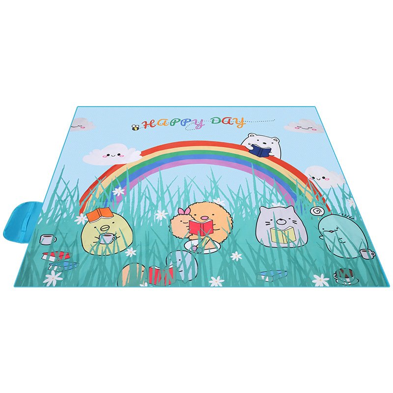 Camping picnic mats with thick waterproof and tide-proof picnic pads with an outdoor tent on the beach
