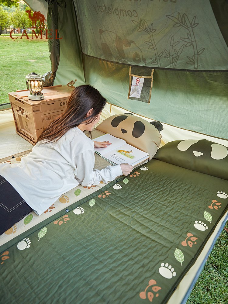 The camels camped outdoors with a picnic mattress tent, a damp-painted camper, and slept on a field mattress
