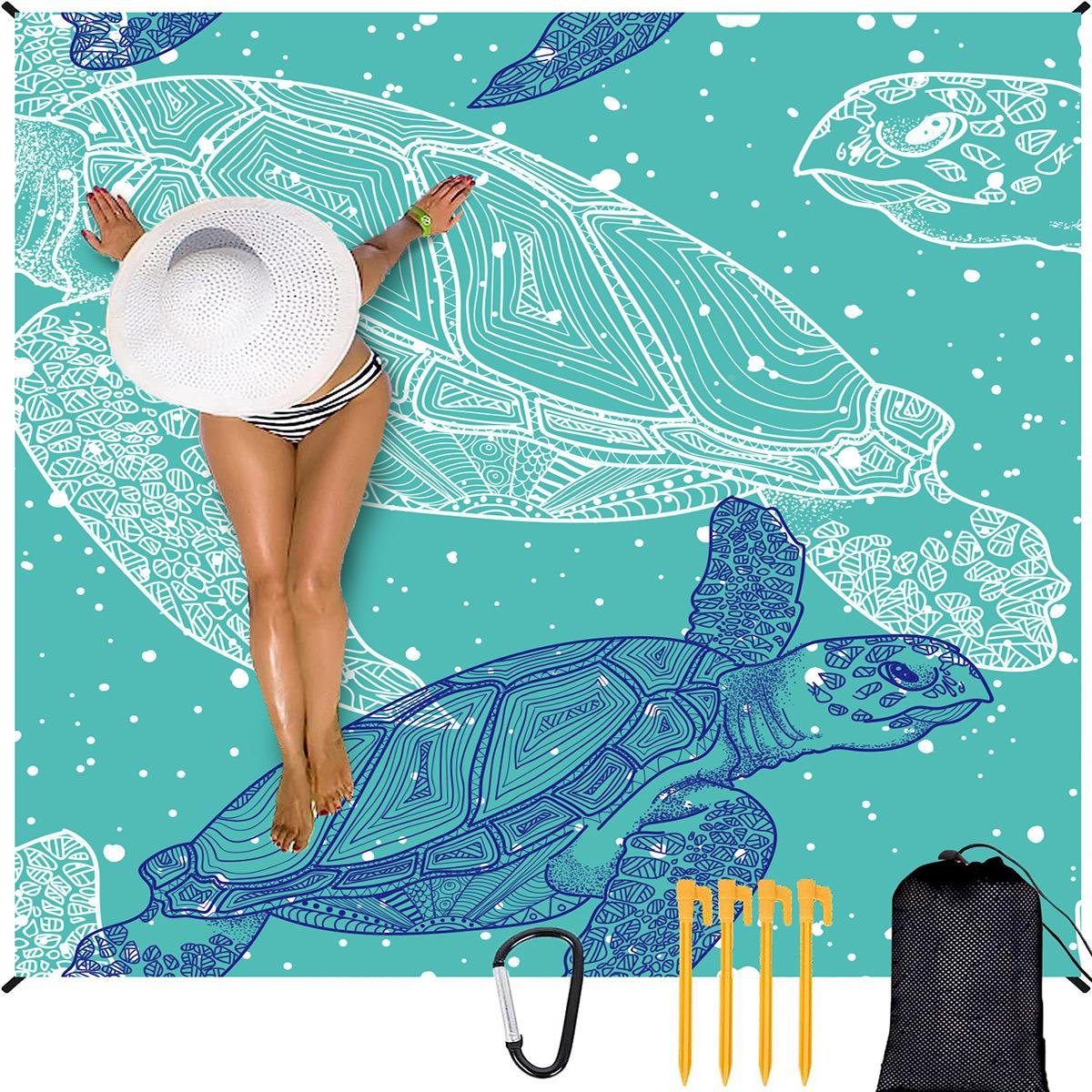 The beach pad digitally printed outdoor picnic pads with a tarp-proof sand-proof camp pad and a damp-proof pocket blanket