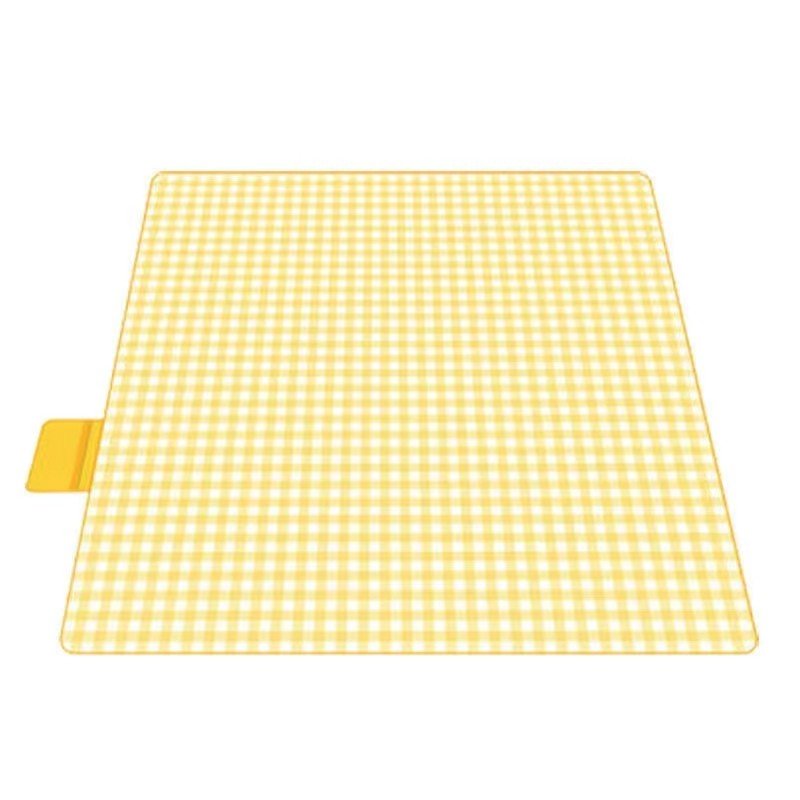 A picnic pad outside the house, and a spring puddle, a camping puddle, is waterproof