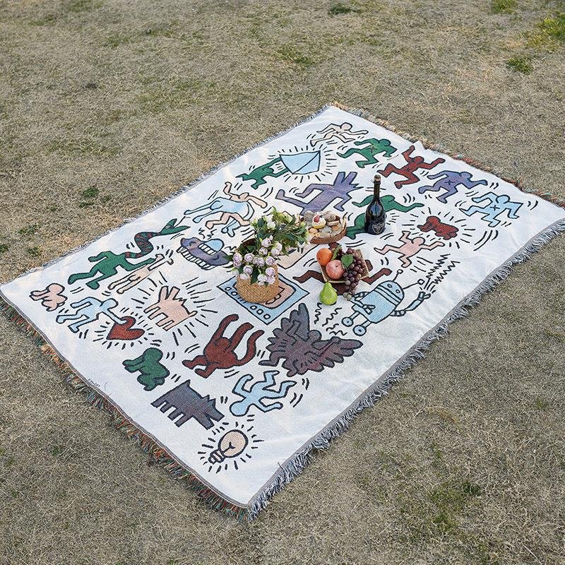 The graffiti picnic pads are super-heavy folding
