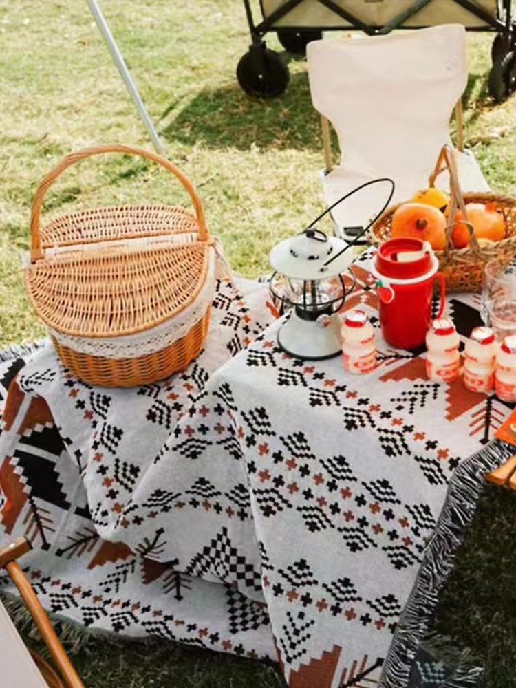 ins bohemia wind picnic pads camping table outside of the lawn