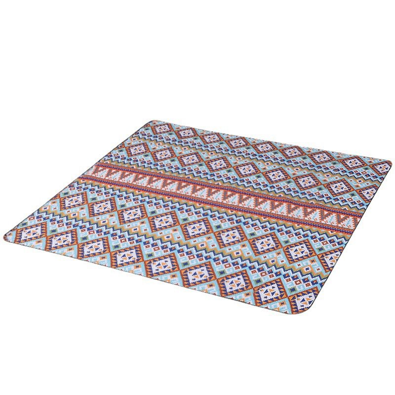 An ultrasound picnic mat with a thick outdoor water-protected picnic pad and a camper tent with an outdoor picnic pad