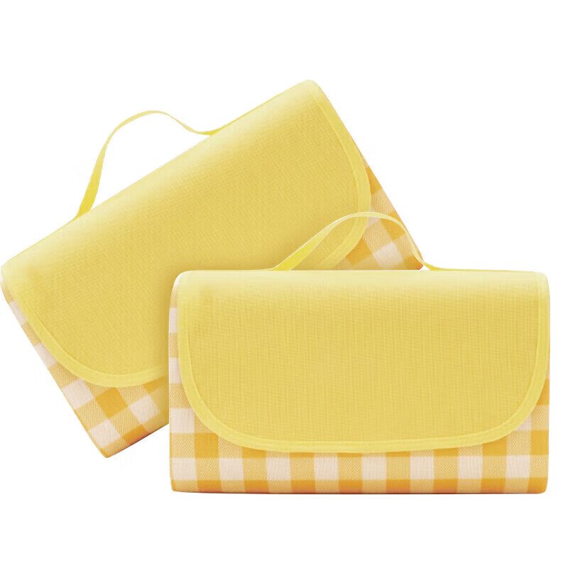 A picnic mat outside, with a thick damp-protective mat, a beach mat, a lawn mat camping