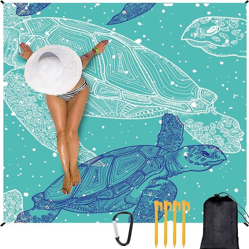 The beach pad digitally printed outdoor picnic pads with a tarp-proof sand-proof camp pad and a damp-proof pocket blanket