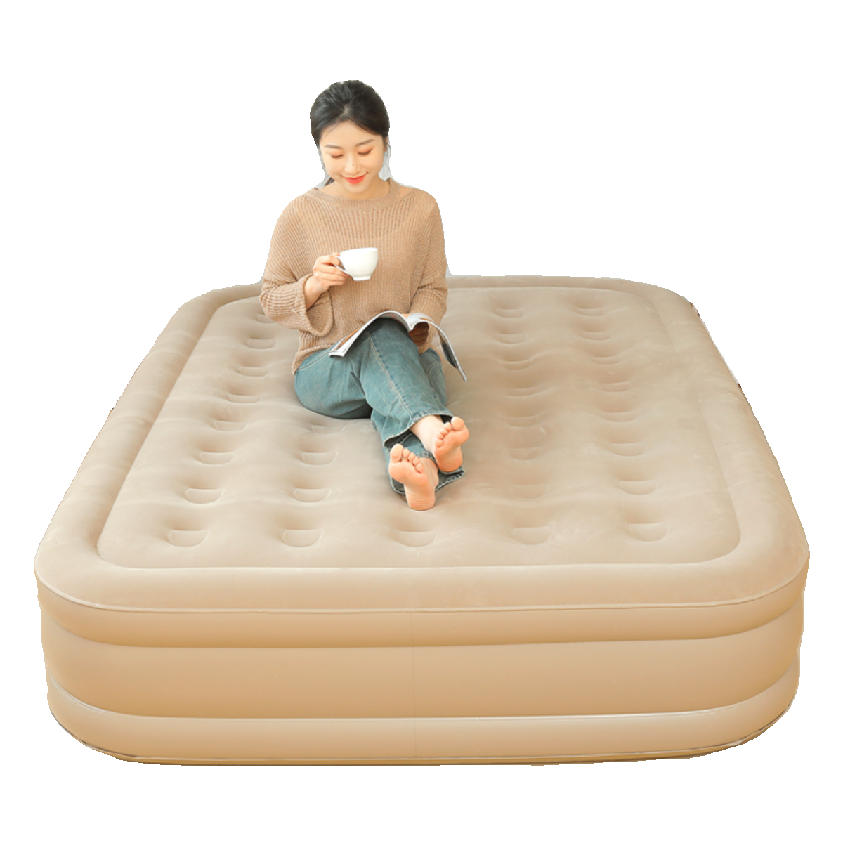 Full automatic two-person inflatable bed, tent-painted air-painted outdoor camping, and a one-person air mattress