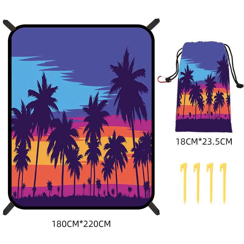 Camp camping blankets on cross-border Bohemia beach