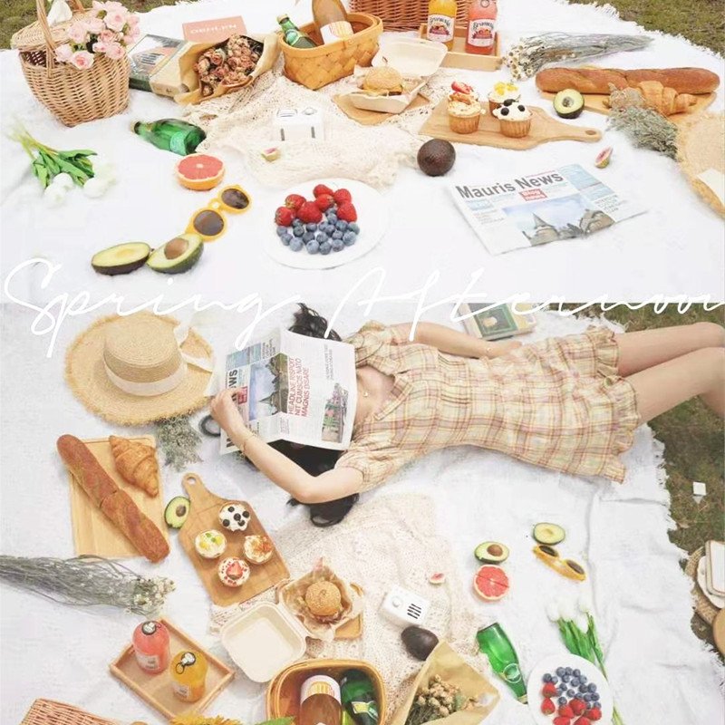white picnic mats, ins-tide camping, with a thick spring and peri-urban picnic blanket, beach mats
