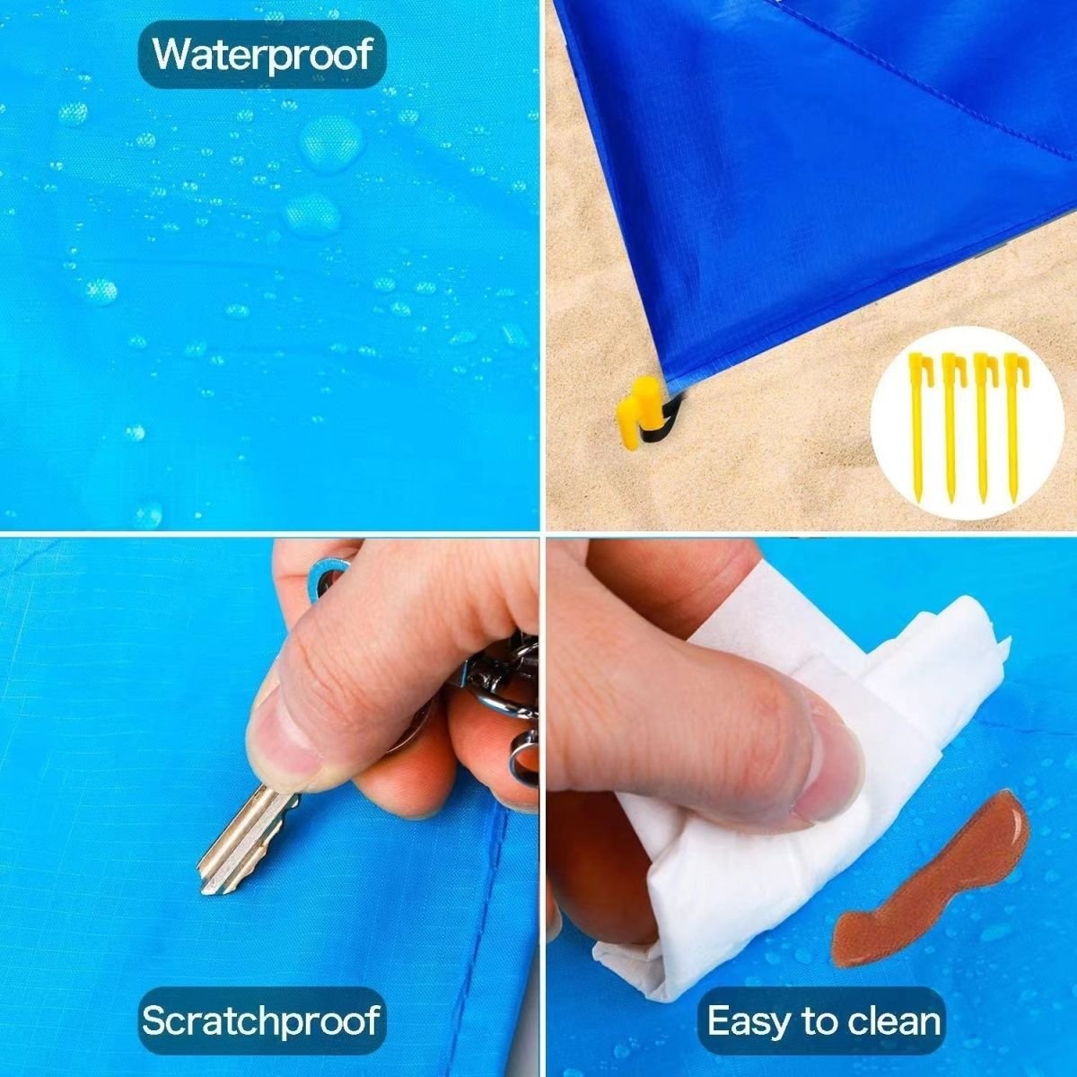 Pocket picnic mats can be used to clean the field and easily carry camping picnic pads on the lawn beach