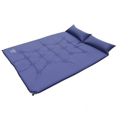 An outdoor inflating pad, camping pads, sleeping pads, a single pair of pillows, plus
