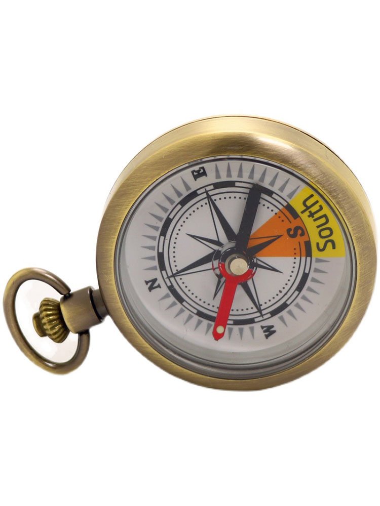 An old-fashioned compass with a traveler pointing north to promote high-precision waterproof compasses
