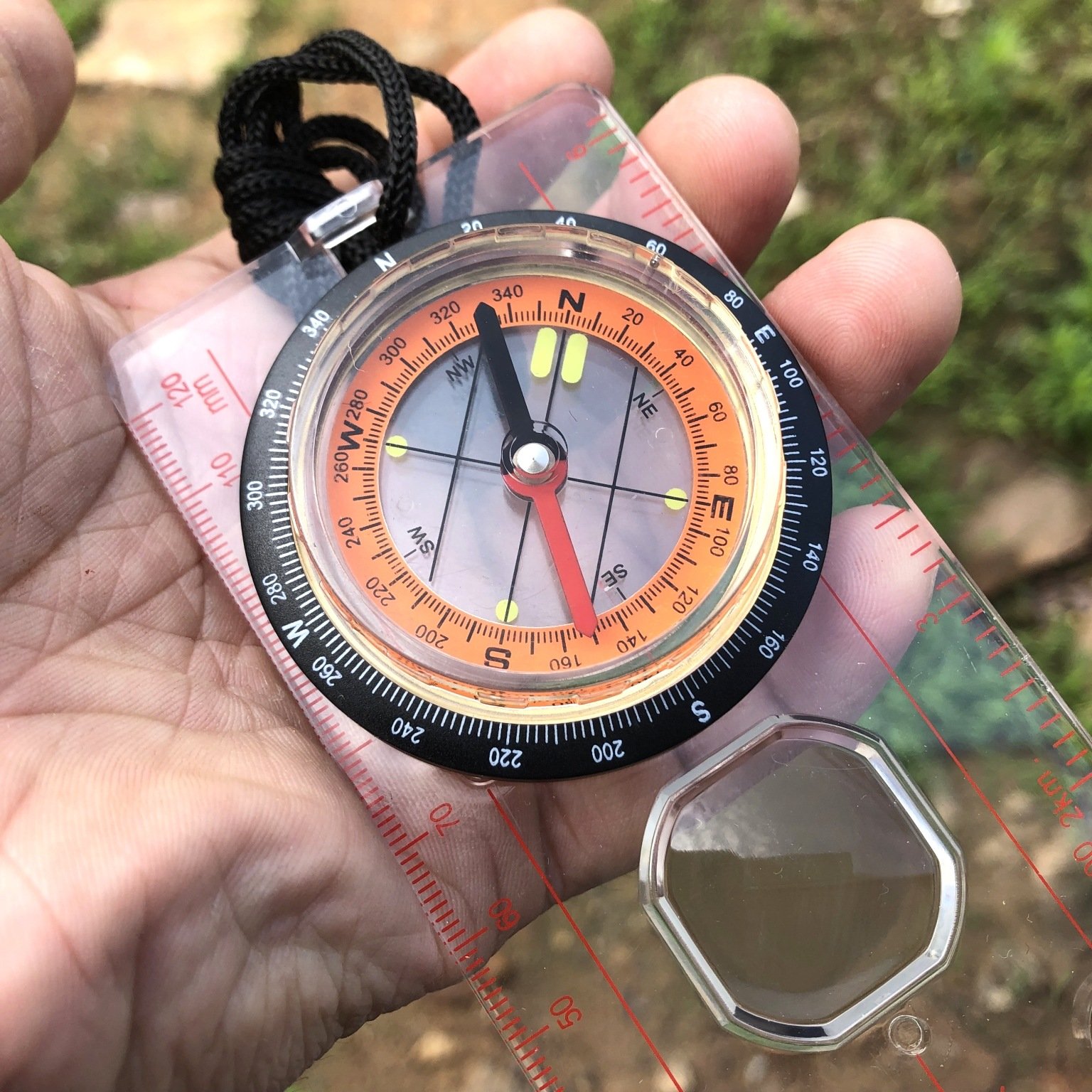 Specialized compass map ruler multifunctionally points to the North needle map scale to survive in the open