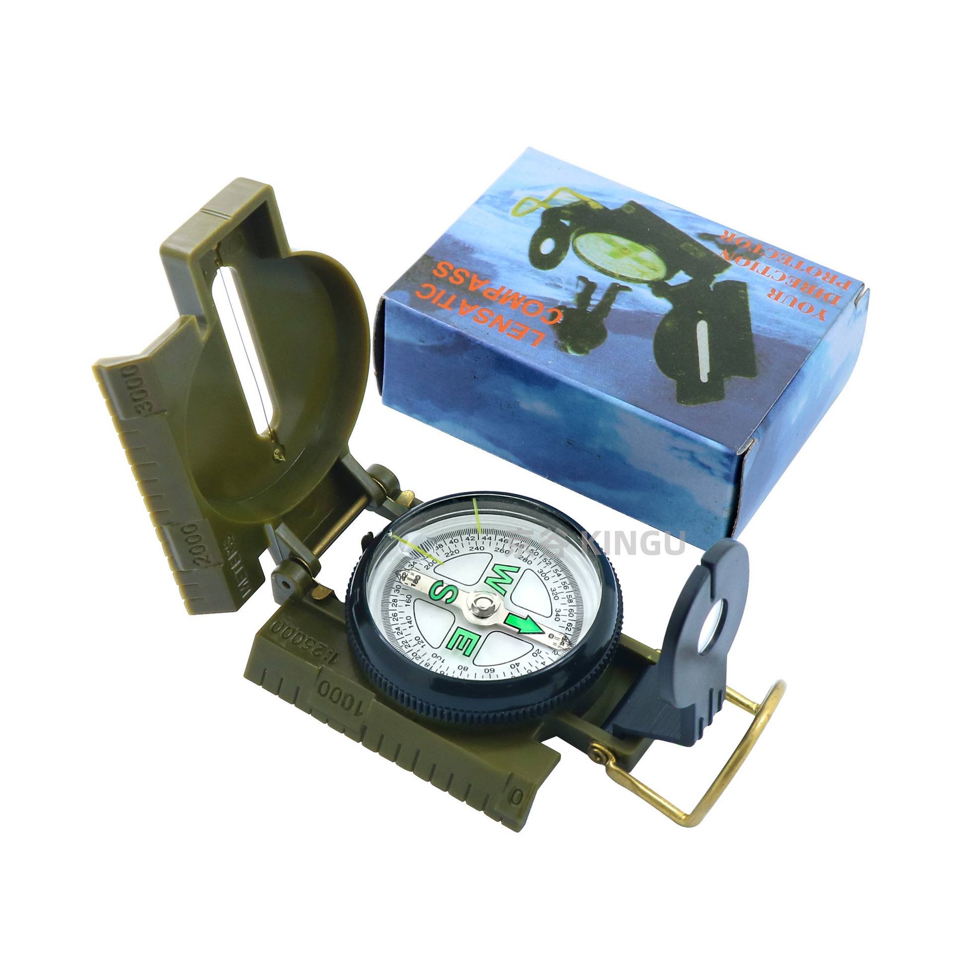 Multi-purpose compass fluorescent loops, outdoor travel points to the north, camping supplies for mountain-mounted geologic compasses