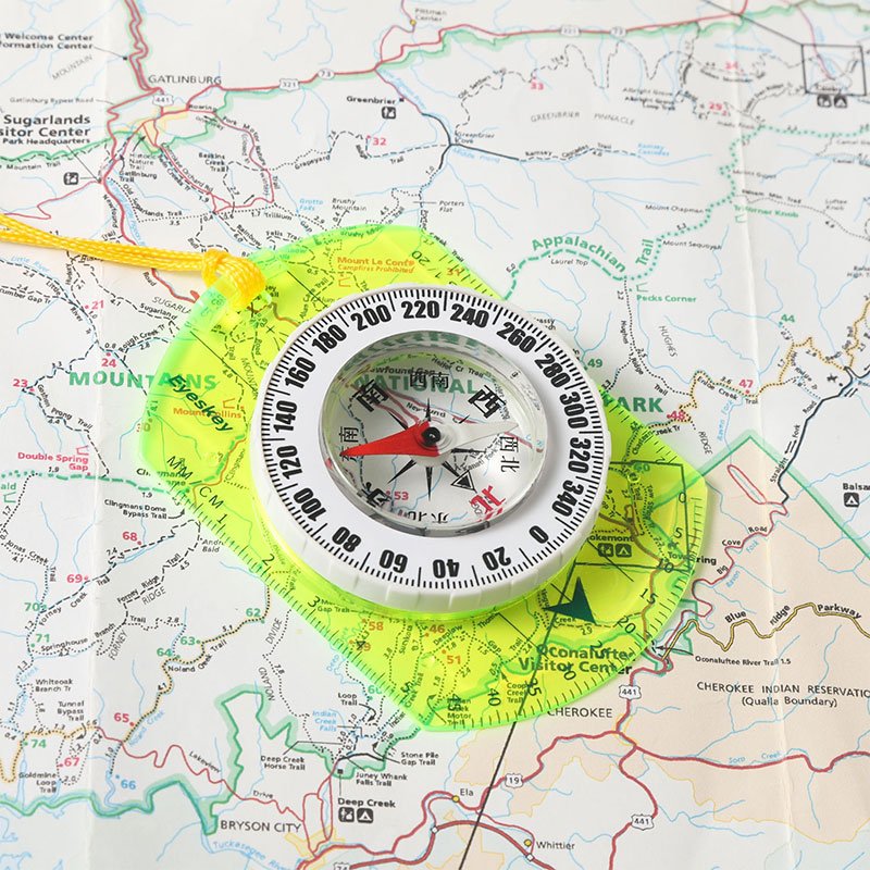 Aski's children's guide is a high-precision exterior pointer with a multi-purpose fluorescent fluorescent geologic compass