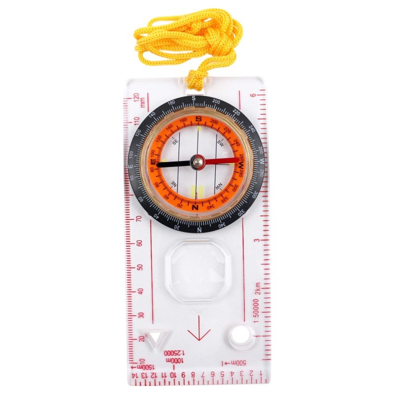 Pointing north to cross-country, students train city-directed scavenger-hunting, thumb-style calibration compass