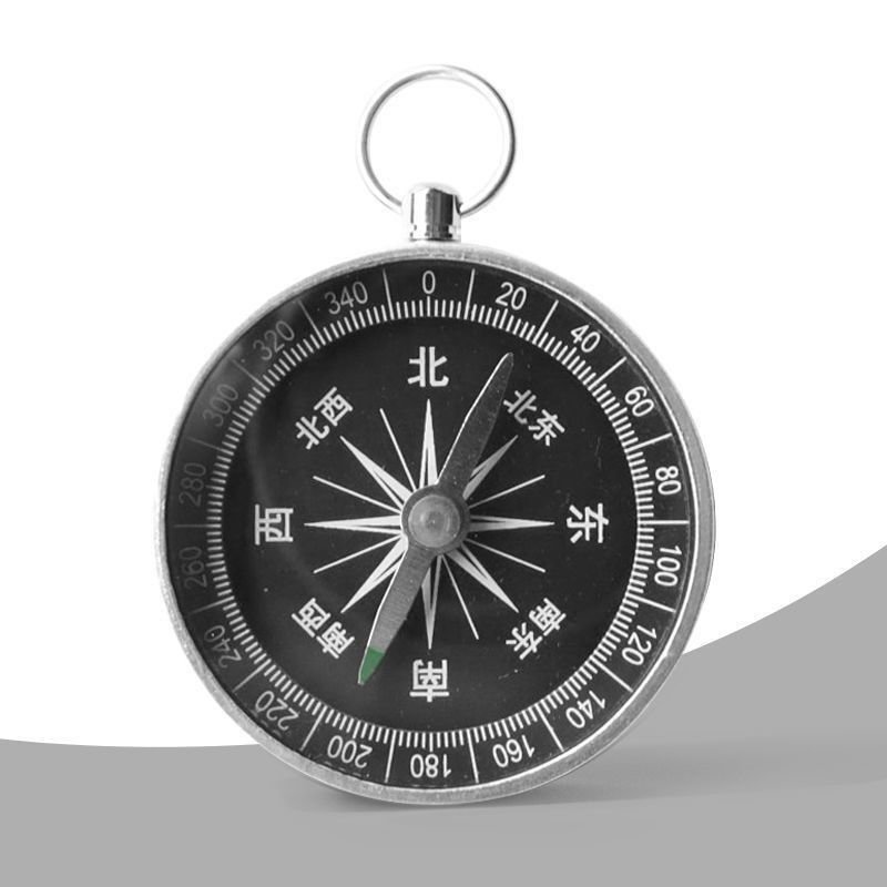 The compass, the portable metal guide, points to the high accuracy of the compass in the direction of the northern penetrator camp outside the mountains