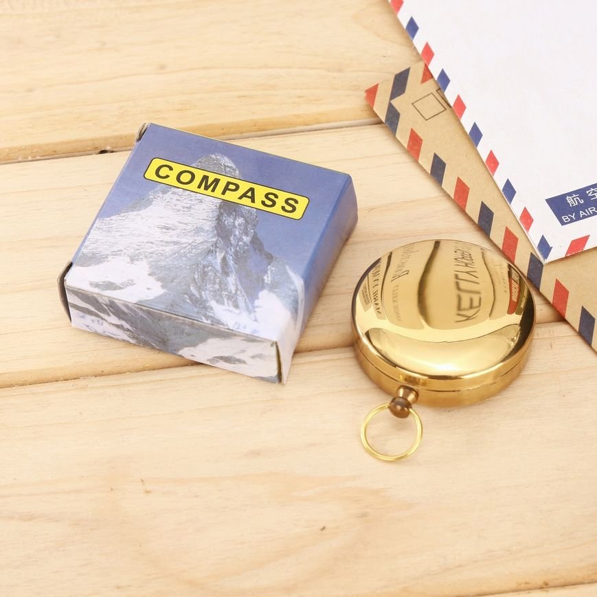 Portable pure copper lid to the north, outdoor multifunctional metal compass with nightlight, watch compass