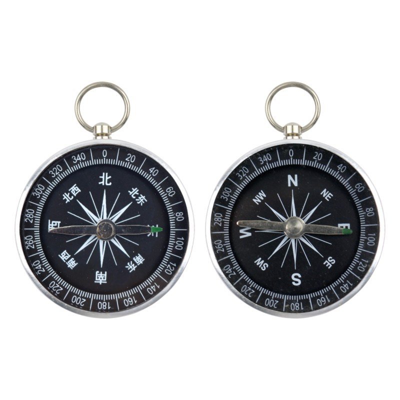 aluminum alloy metal, pocket compass, 44mm key button portable, english-spectrum