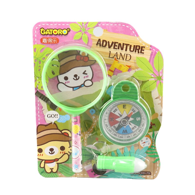 Kindergarten student magnifying glass, needle flashlight toy kit