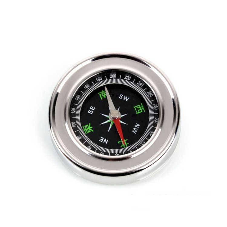 A high-precision compass with an outdoor sports student car pointing at a northern needle-proof compass