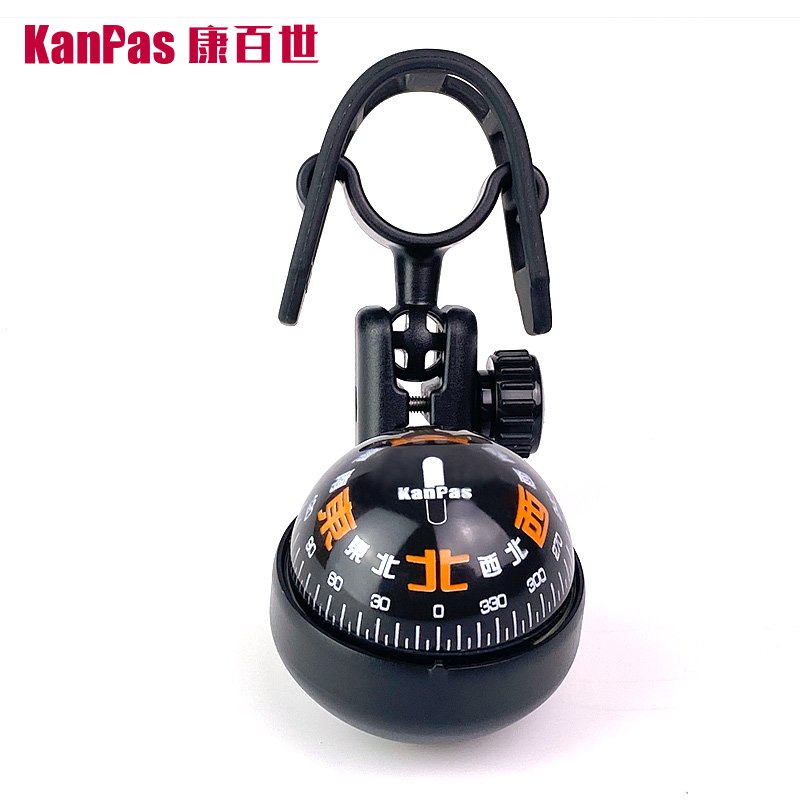 Indoor mirror guide ball with a northerly pointer to the cruiser compass