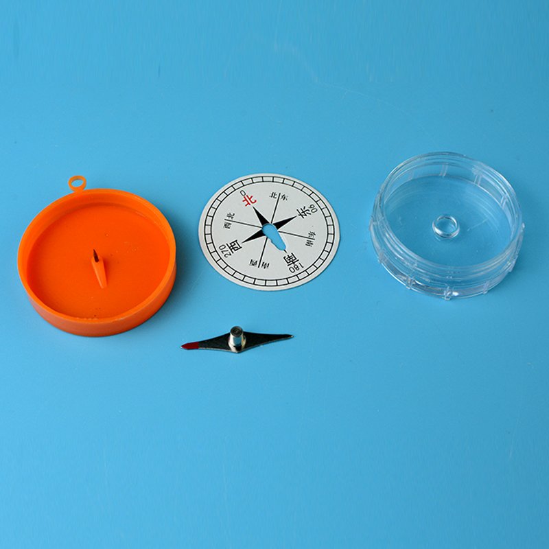 A home-made northerly compass can be removed, materials from the kindergarten science area, small scientific experiments