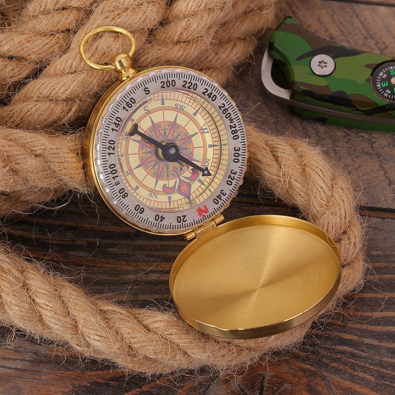 Pointing to a multi-purpose camping facility emergency life-saving navigation outside of the north-blank lid