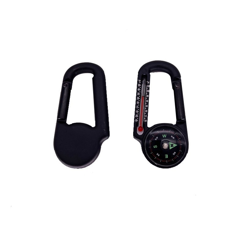 Camp Aluminium Alloy Multi-Purpose Key button \ Mountain button compass \ Guide thermometer