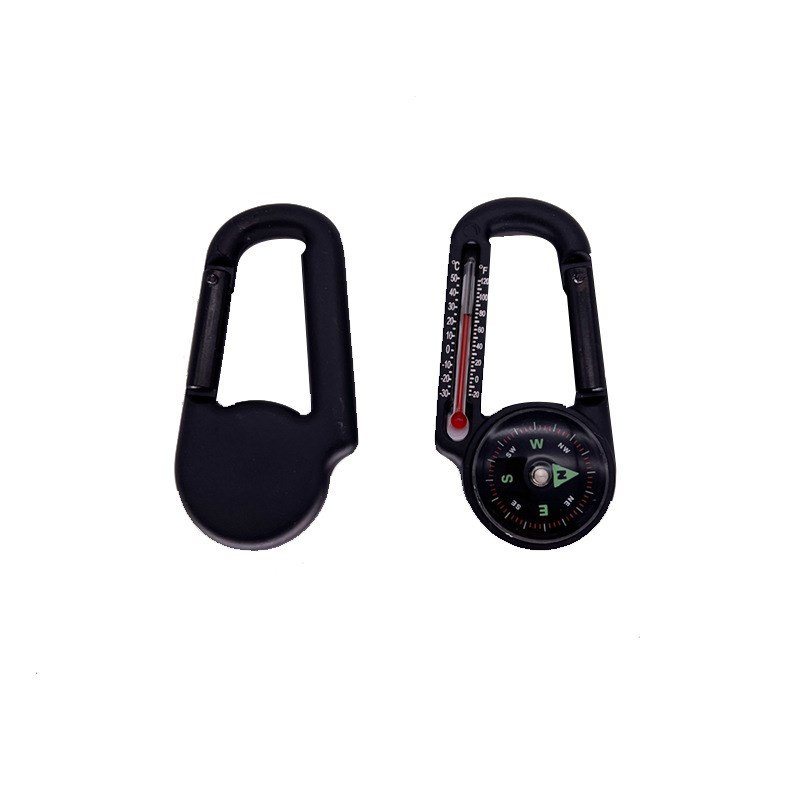 Camp Aluminium Alloy Multi-Purpose Key button \ Mountain button compass \ Guide thermometer