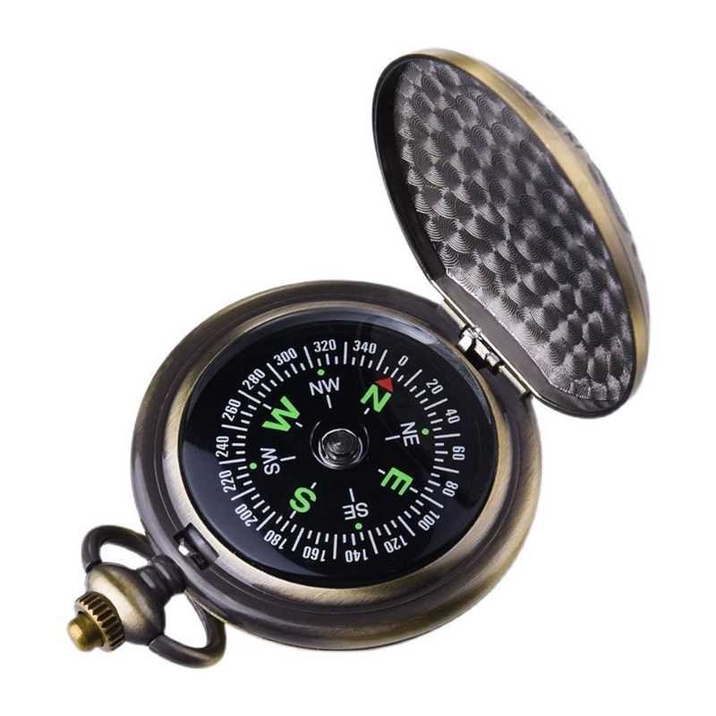 An outdoor compass with a high-precision multi-purpose student teaching accurate armament with a vehicle pointing to a northern pin compass