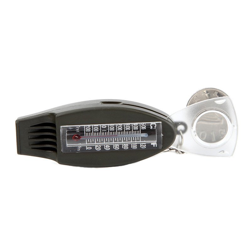 Outdoor emergency multi-purpose whistle points to the porter's waterproof mountain-button amplifier compass