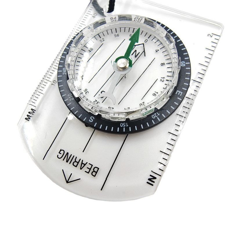 Multi-purpose outdoor mini-students take the emergency compass with a map to survive