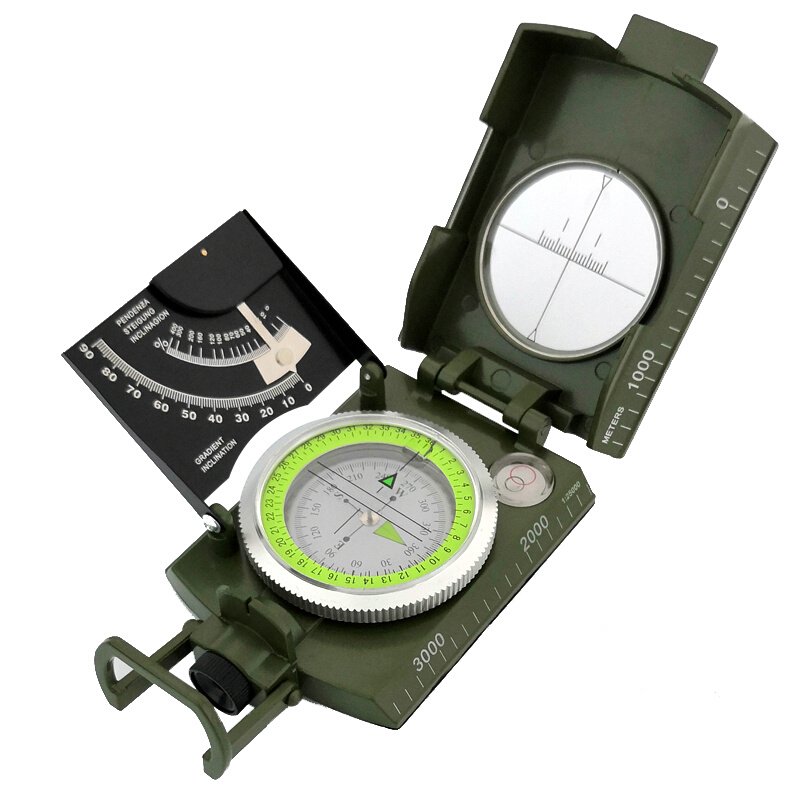 An outdoor compass with a high accuracy multi-purpose land-penetrating ranger and a water-proof navigation compass