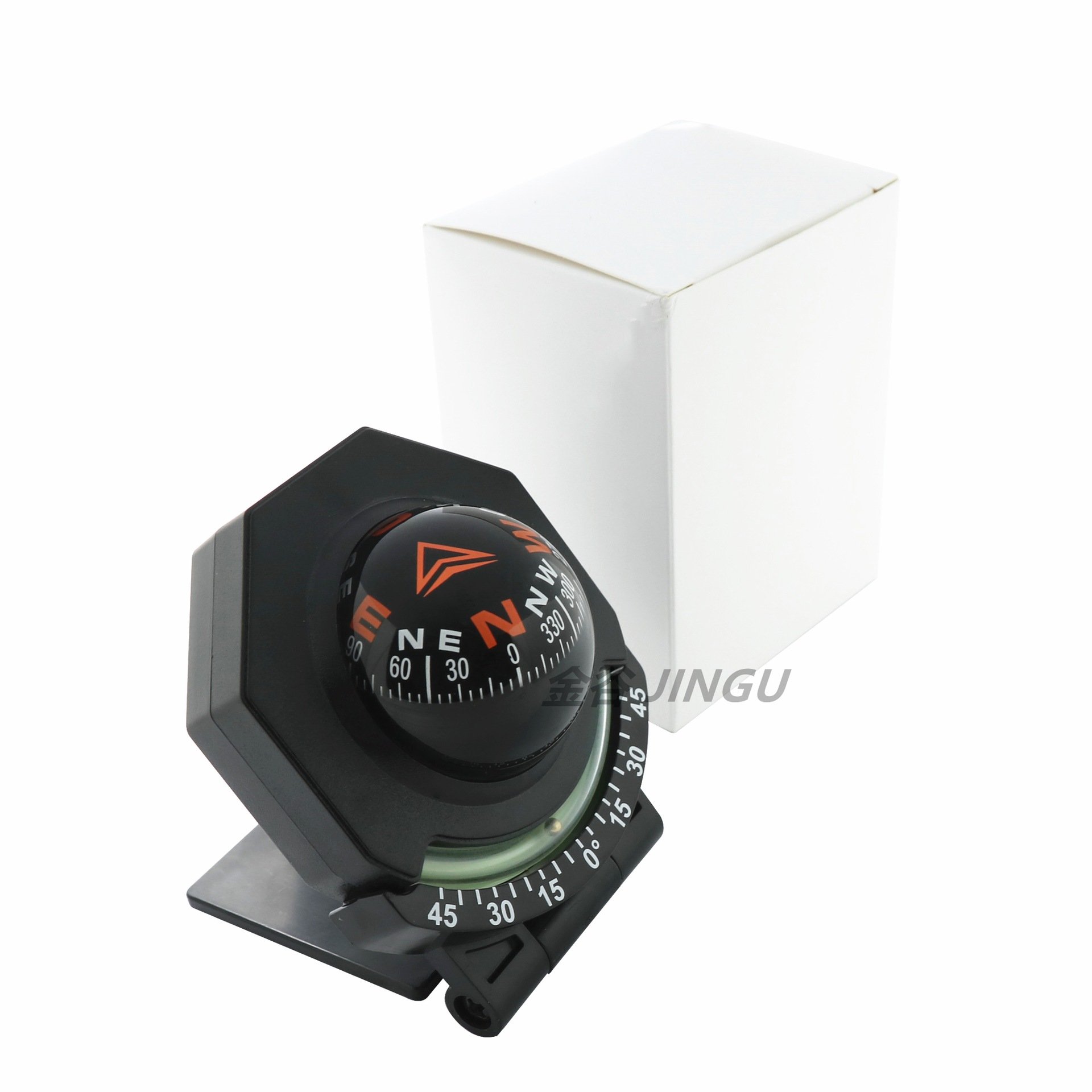 In the outdoors, a guided ball, a high-precision car, a compass with a nightlight car sloper multi-purpose pointer