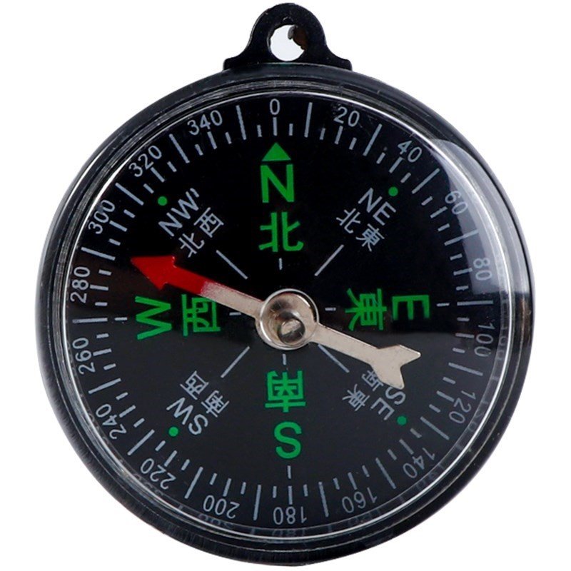 An outdoor compass for a child with a high-precision sports climber carrying a home-to-home pointer for a north needle compass