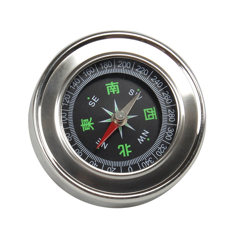 The stainless steel guide, the fan-size compass, pointed to the north needle outside the mountain