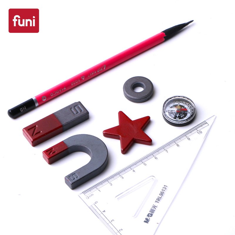 FUNNY CT-317 TEACHING MAGNET KIT, SOUTHERN ARCTIC BAR MAGNET, U-STYLE HORSE HOOF RING COMPASS