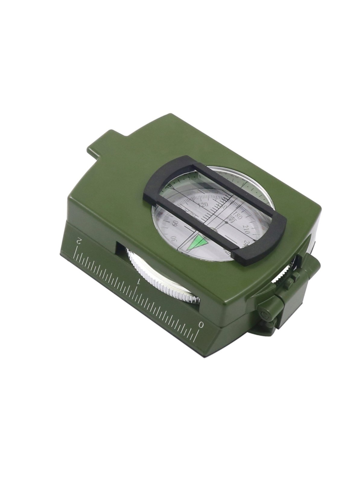 Chinese-American Green Guide points to a northern compass with a multi-purpose outdoor metal compass to carry a bag