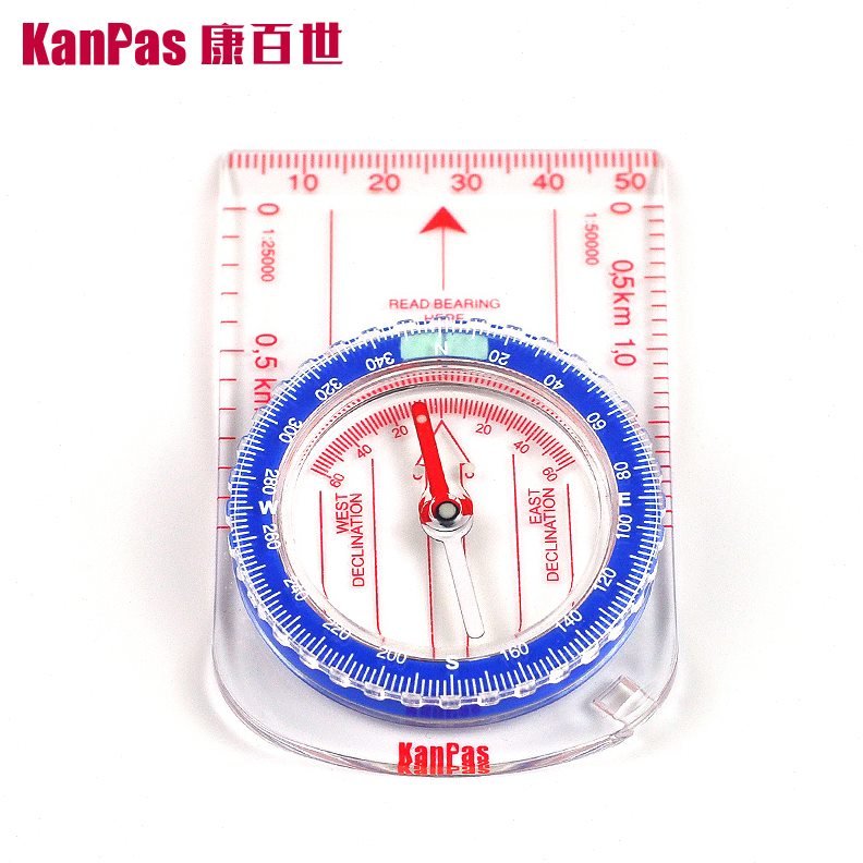 The Kanpas guide outdoor mapping points to the high accuracy of the north-directed sports guide scale