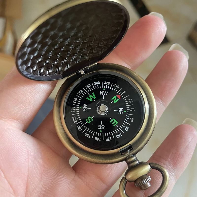 The metal roller-up watch compass points to an out-of-house emergency on the northern compass, and the students are carrying a minivan with a compass