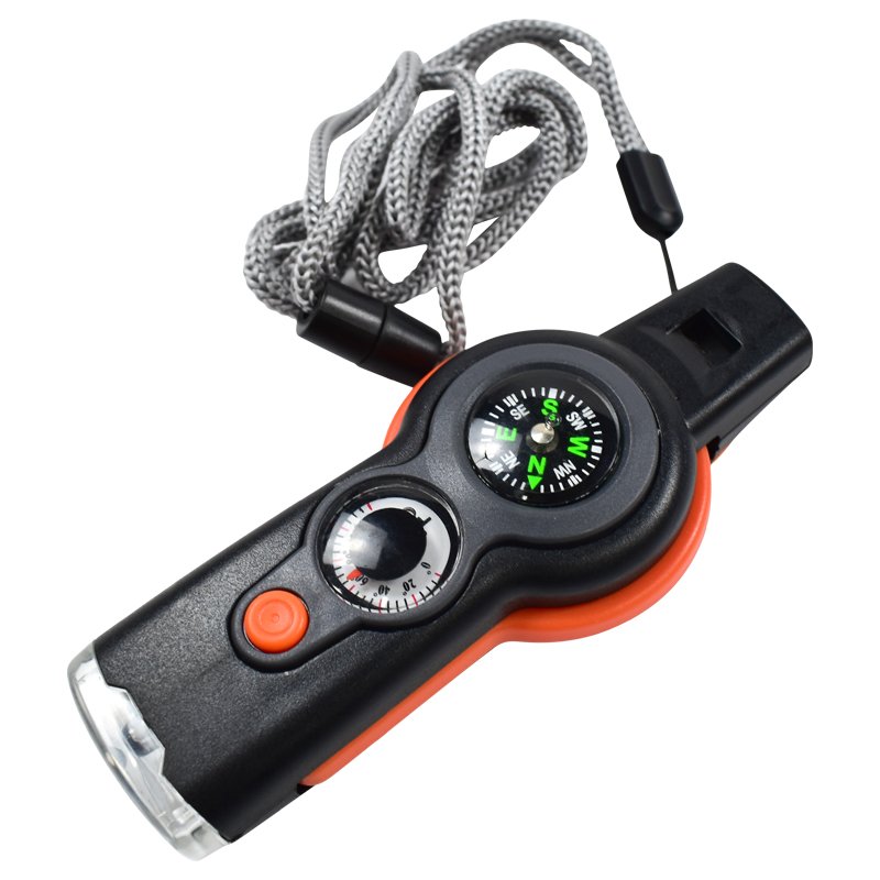 OUTDOOR MULTIFUNCTIONAL 7-TO-1 SURVIVAL WHISTLE IS MOUNTED WITH LED LED LANTERN RETROSPECTOR HIGH-FREQUENCY WHISTLE BELT