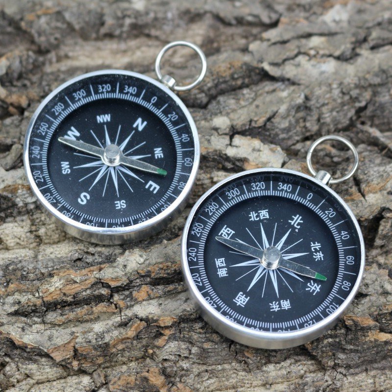 aluminium alloy metal, pocket compass 44mm with key buttons, portable chinese money, north promotion gift