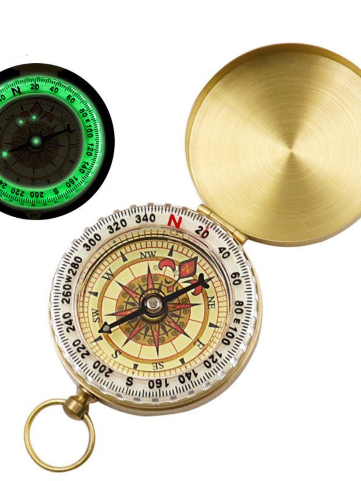 A car-borne compass with a high degree of outdoor precision and a multifunctional cross-country compass for adult children