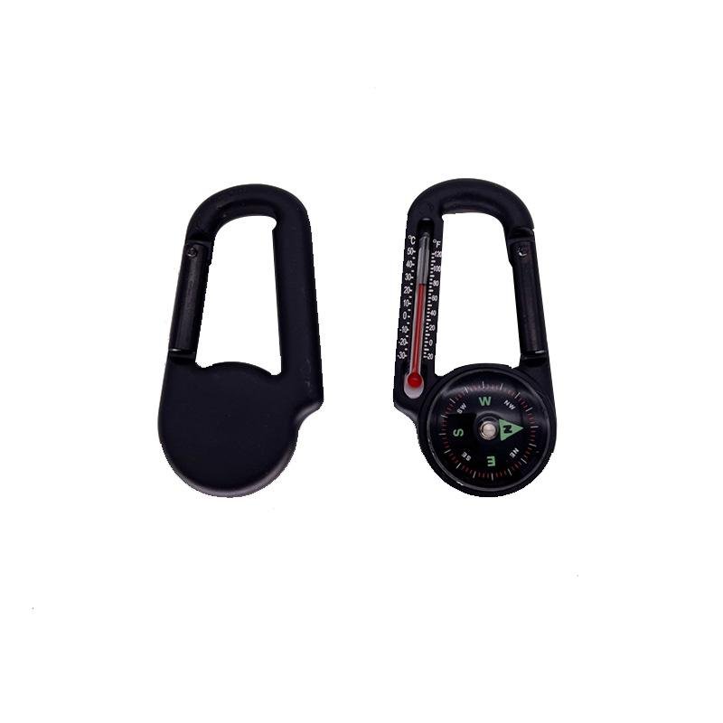 Camp Aluminium Alloy Multi-Purpose Key button \ Mountain button compass \ Guide thermometer