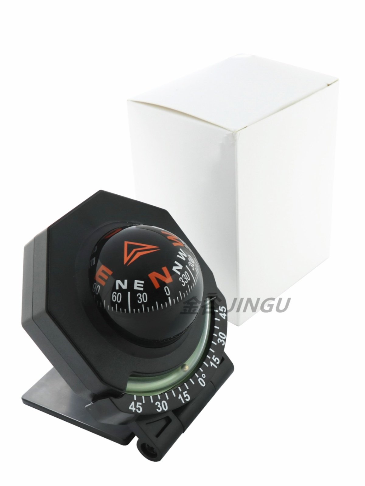 In the outdoors, a guided ball, a high-precision car, a compass with a nightlight car sloper multi-purpose pointer