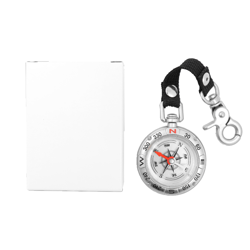 a retrobular graph pointing to the high quality of metal navigation in the field, a european precision compass customized logo