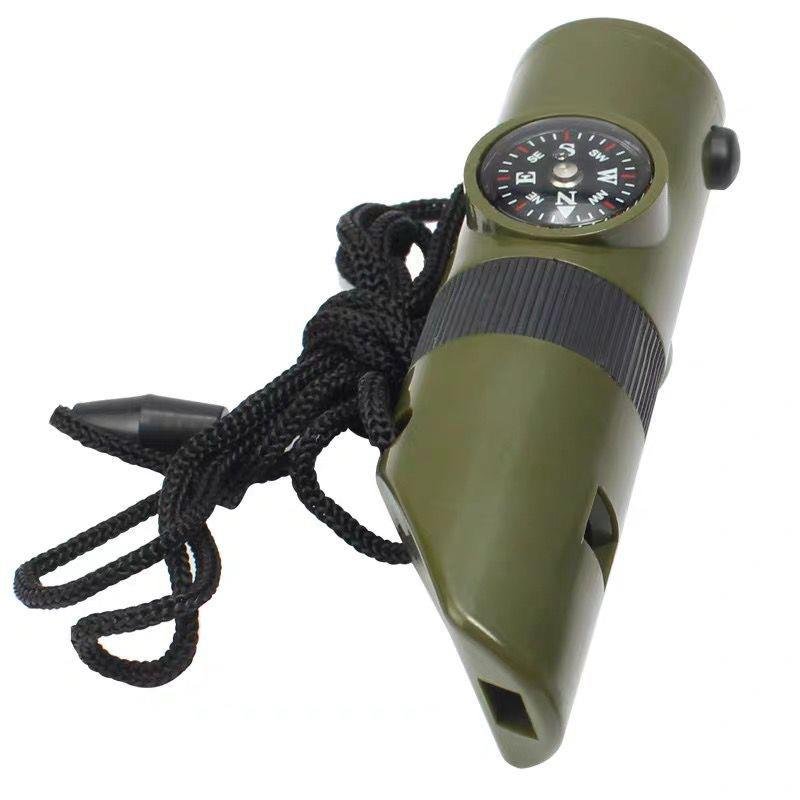 Outdoor life-saving supplies with a seven-square multifunctional emergency guidance magnifier flashlight thermometer